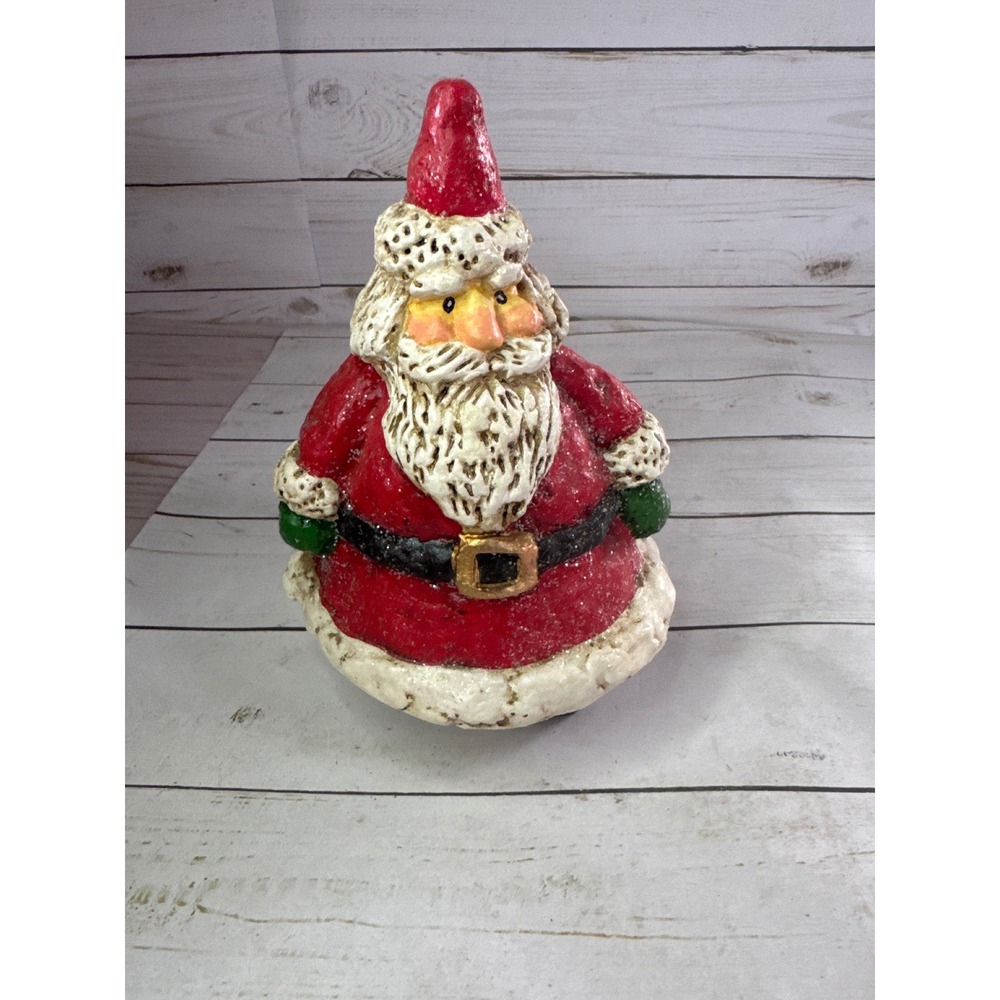 Vintage Chalkware Rustic Santa Claus‎ Fgurine 8" Christmas Decor